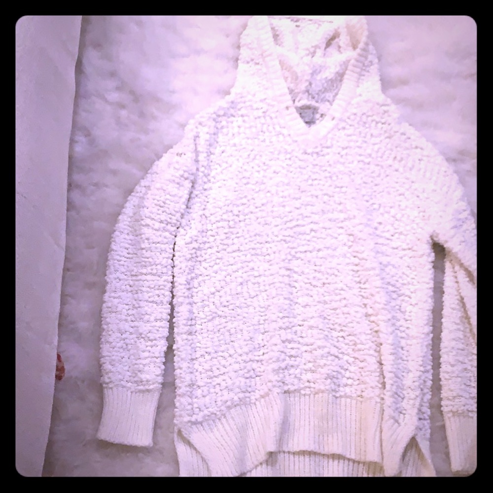 Fuzzy hooded sweater